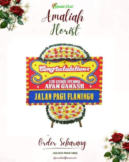 Sewa Papan Bunga Woloan Tiga